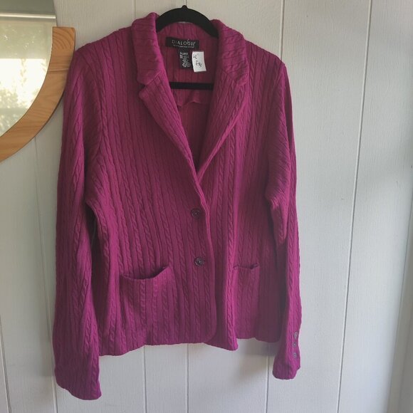 Dialogue Sweaters - Dialogue offers a Soft Merino Wool & Acrylic Blazer, perfect over a Skirt. XL